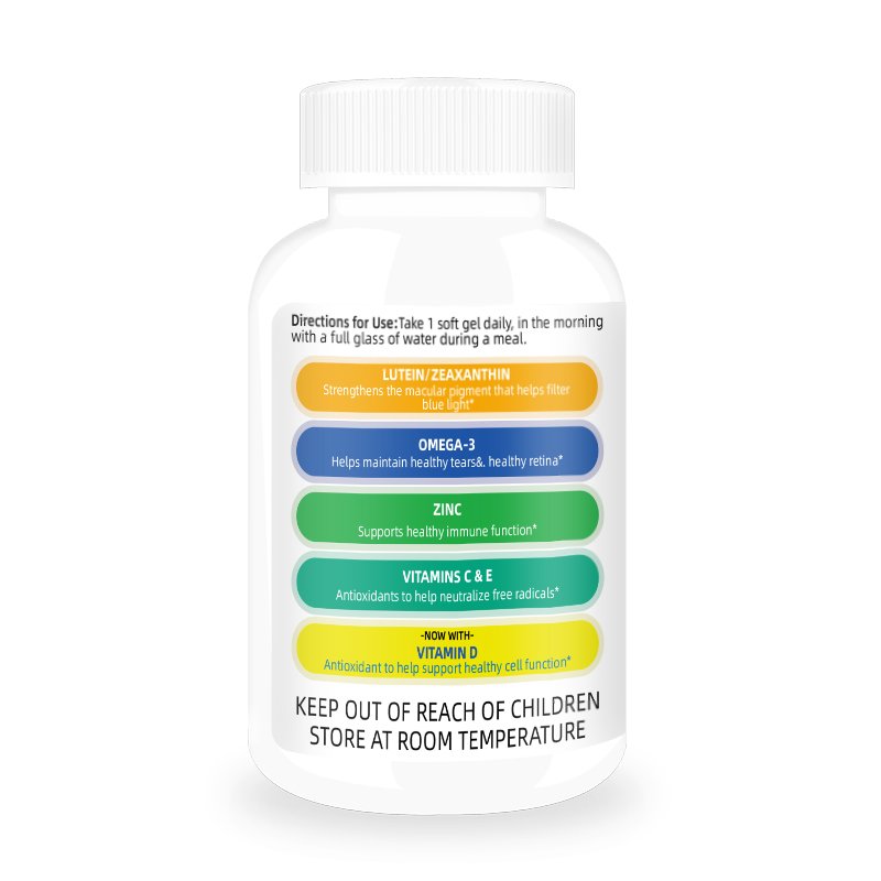 Eye Vitamin Mineral Supplement Contains Zinc Vitamins C Vitamin E Omega 3 Lutein Zeaxanthin 90 Softgels