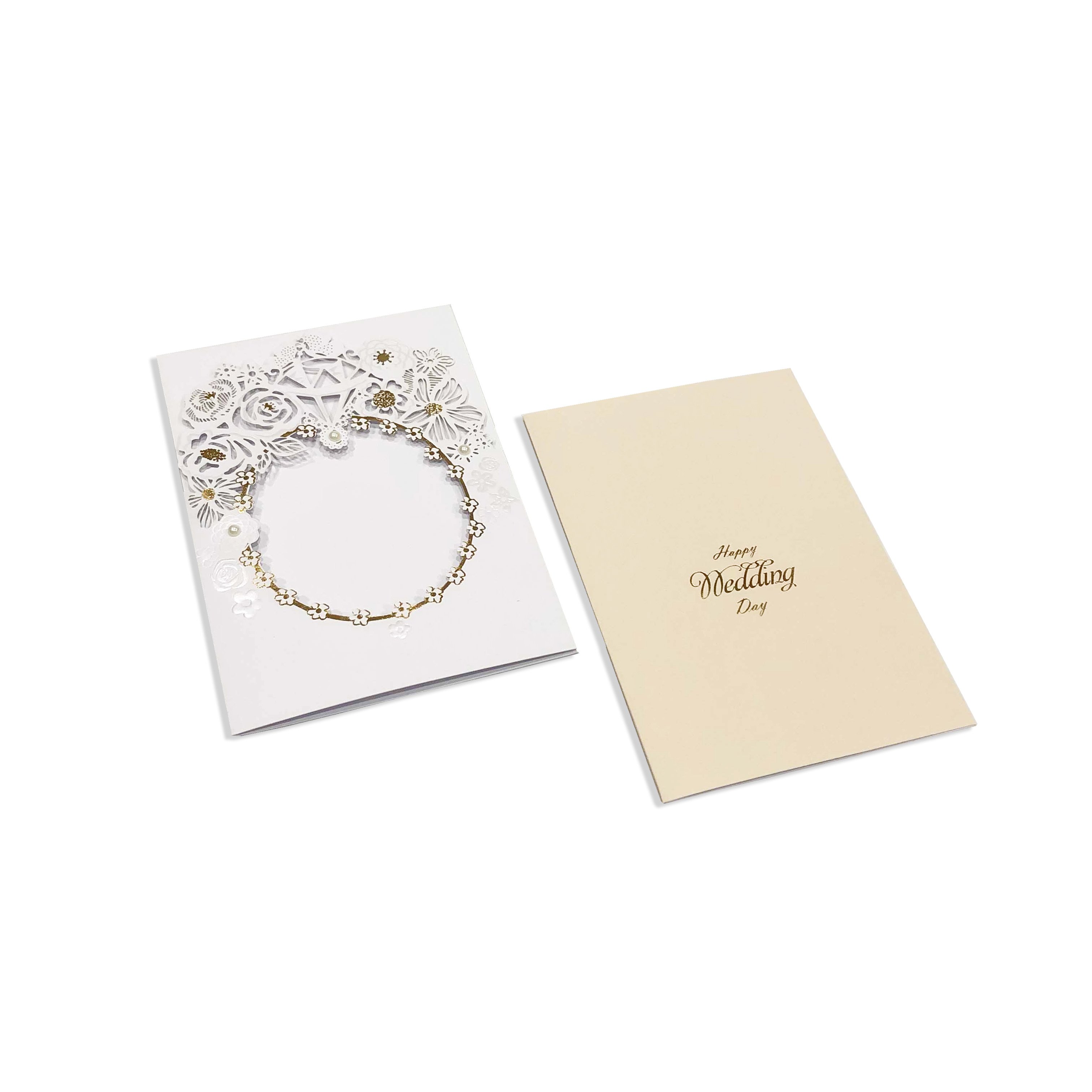 Custom designs elegant printing wedding place invitation card handmade laser cut card wedding invitation