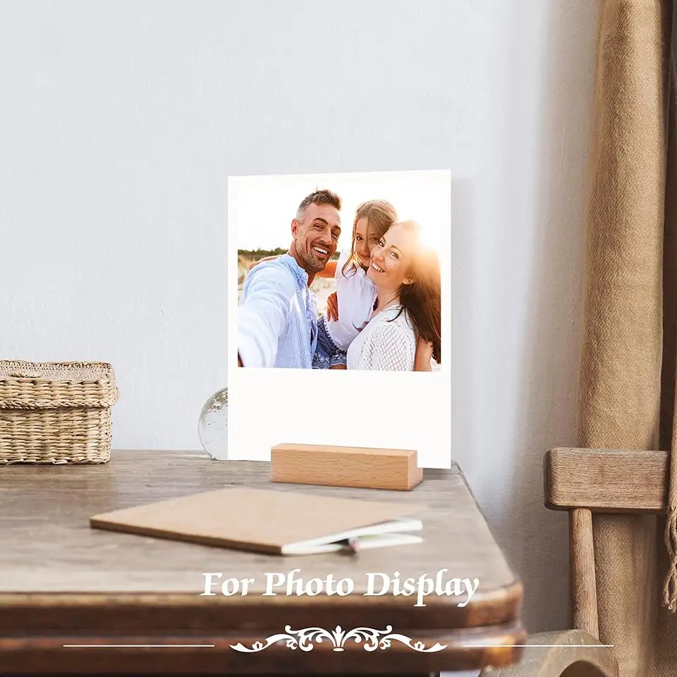 Beech Wood Place Card Holders Display Base Cafe Table Number Stands Name Card Storage Holder for Wedding
