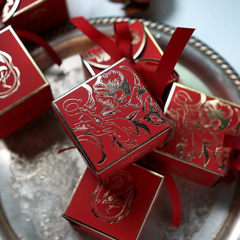 Luxury Custom Small Wedding Chocolate Dragees Candy Boxes Sweet Gift Favor Paper Boxes Packaging for Guests
