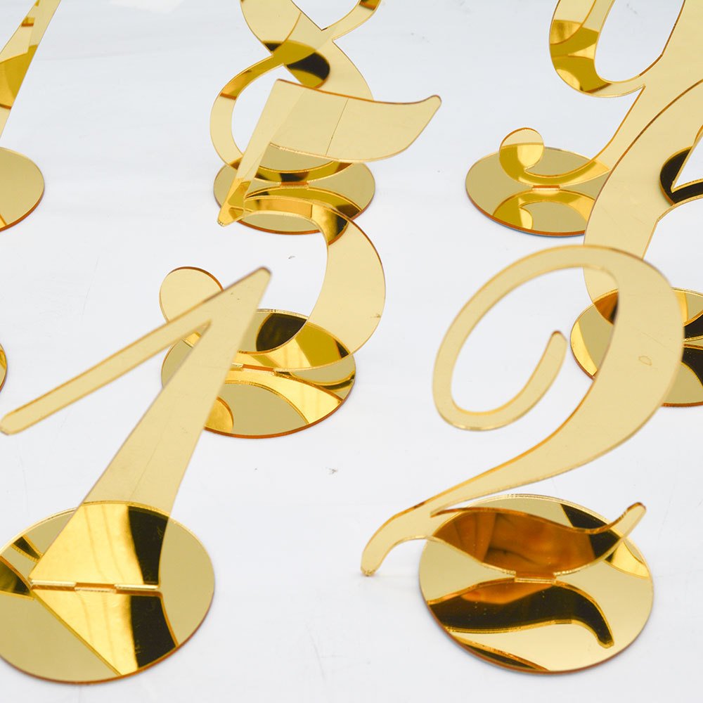 Gold And Silver Wedding Table Numbers Cards For Restaurant Acrylic Design Party Name Card Elegant Table Place Card