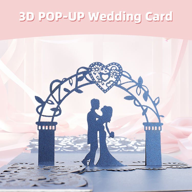 Winpsheng Stock Paper Wedding Invitation cards Laser Printing 3D Pop Up Wedding Invitation card 3d