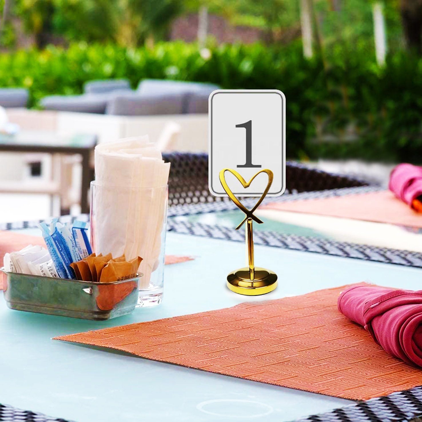 Heart Shape Photo Holder Stands Table Number Holders Place Card Paper Menu Clips for Weddings