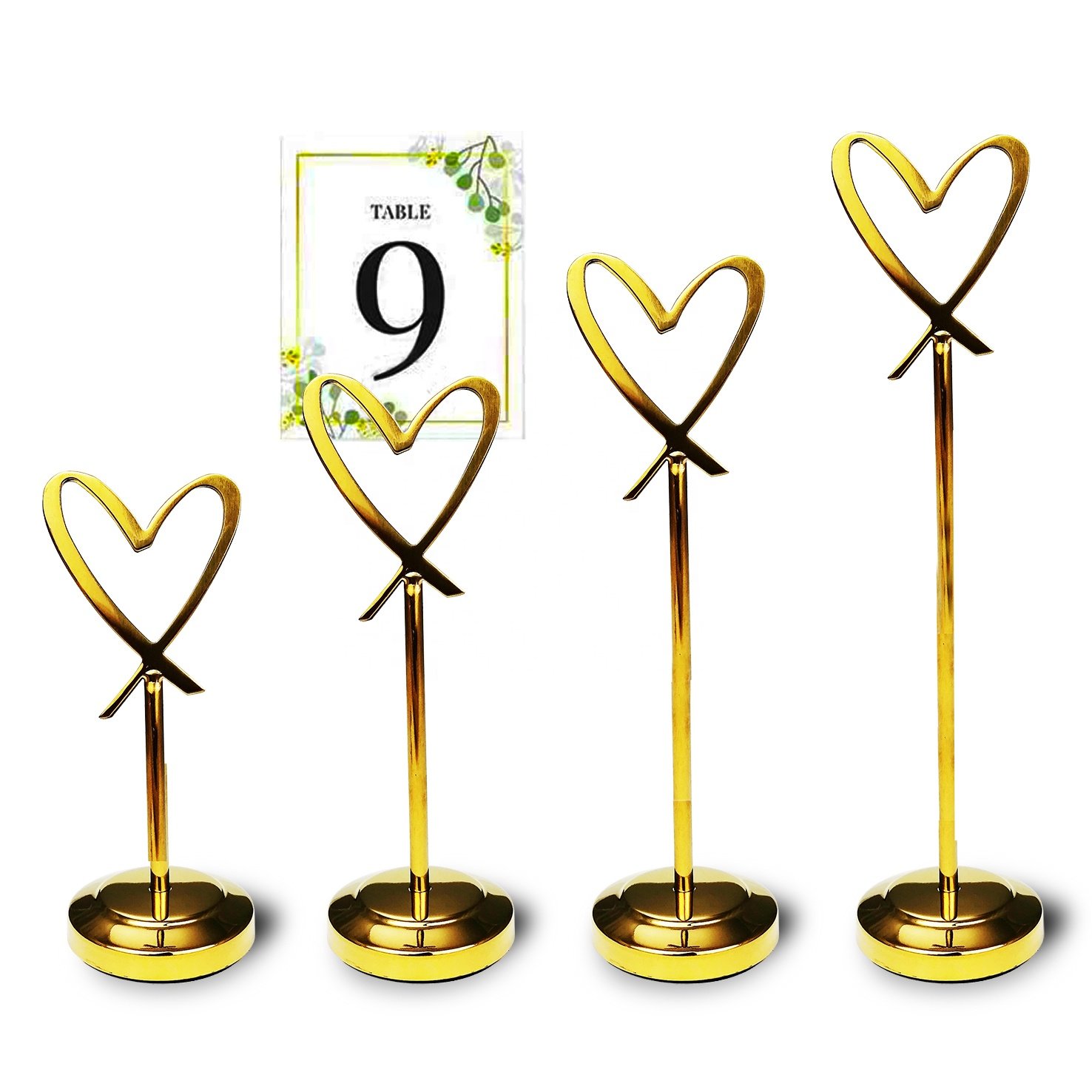 Heart Shape Photo Holder Stands Table Number Holders Place Card Paper Menu Clips for Weddings