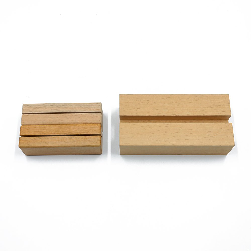 Wooden Display Base For Cafe Beech Wood Place Card Holders Table Number Stands Name Card Holder For Wedding And Table Name
