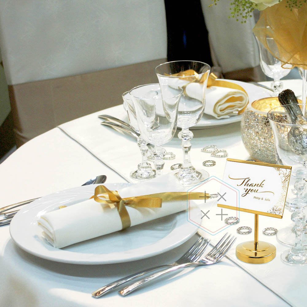 Angle adjustable stainless steel table card holder for wedding restaurant