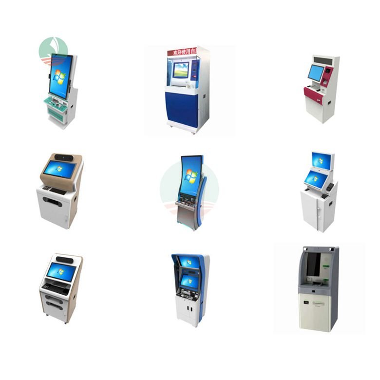 Dual screen bank automatic queue system machine token self service terminal banking card business kiosk