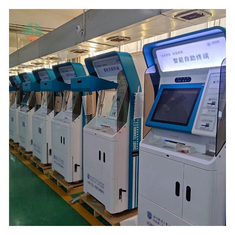 Dual screen bank automatic queue system machine token self service terminal banking card business kiosk