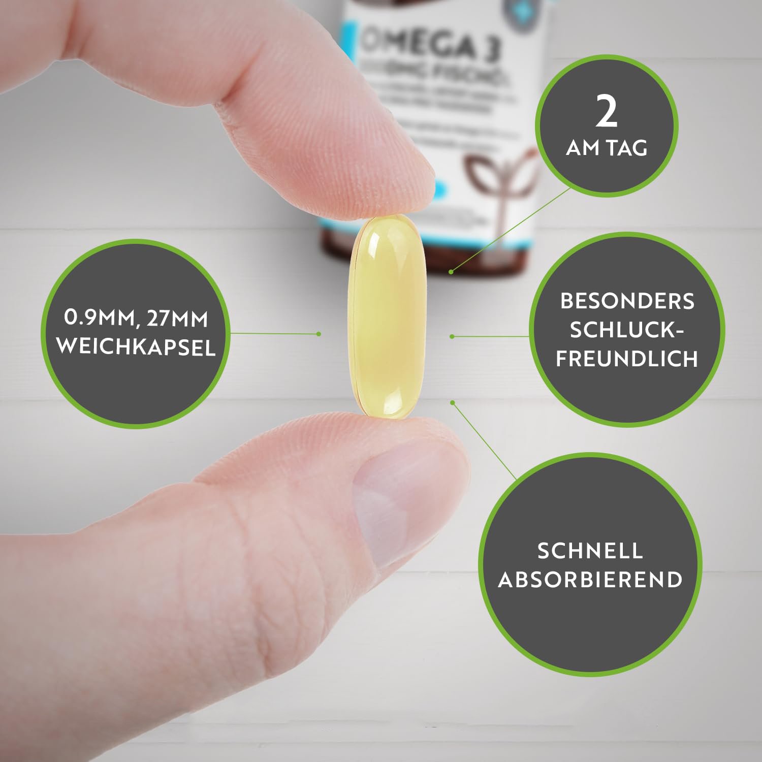 Customized High Dose Omega-3 2000 mg 660 mg EPA and 440 mg DHA Pure Fish Oil Soft Gels 240 counts for Adults