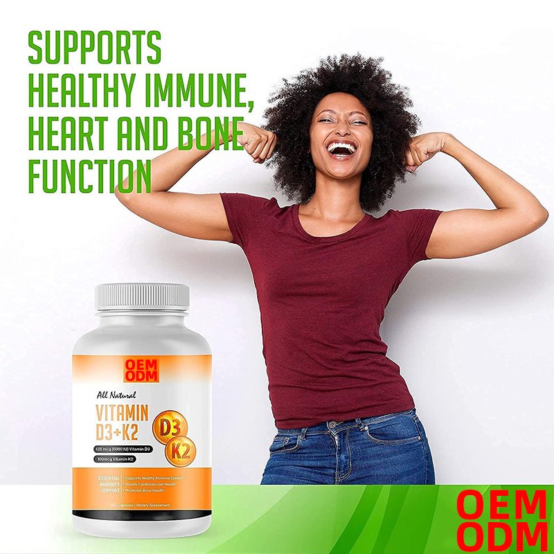 90 Capsules Vegan Vitamin D3 + K2 Capsules,5000 IU D3 + 100mcg K2 for Immune Health, Bone Health