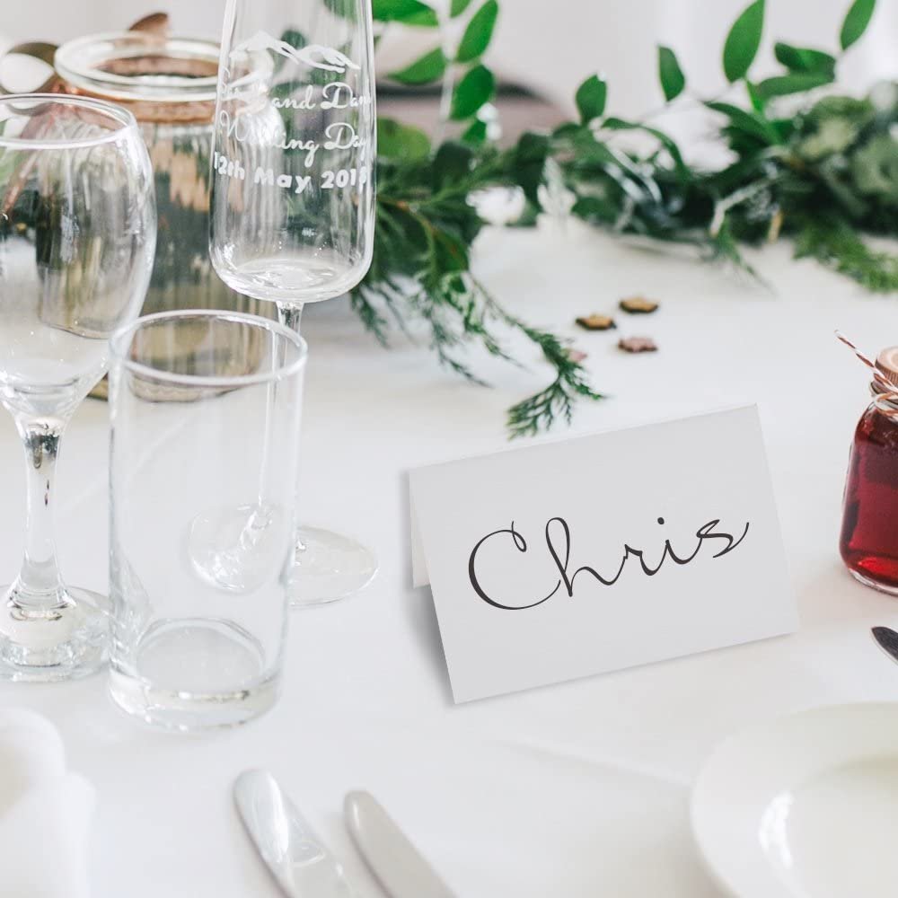 Wholesale Cheap 50Pcs Blank Wedding Table Place Invitation Tent Cards High Quality Write Name Place Cards