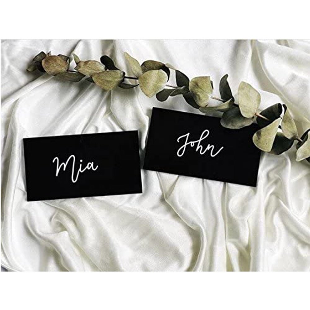 Wholesale OEM ODM Acrylic Black Rectangle Wedding Place Cards & Table Numbers Acrylic Place Cards