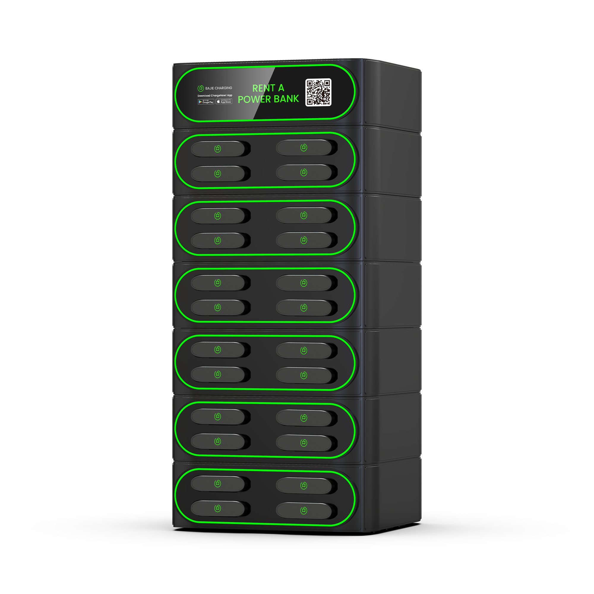 24 slots stackable shared power bank rental station hospitals 5000 mah Rent Power bank Rental Charging Station for outdoor
