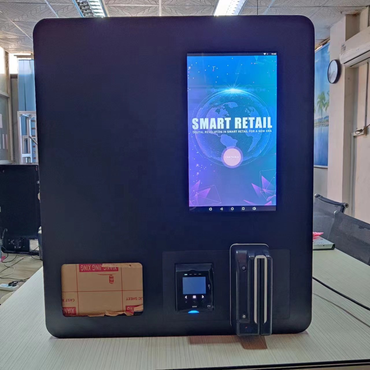Mini Wall Mounted Vending Machine with screen cash and cashless payment