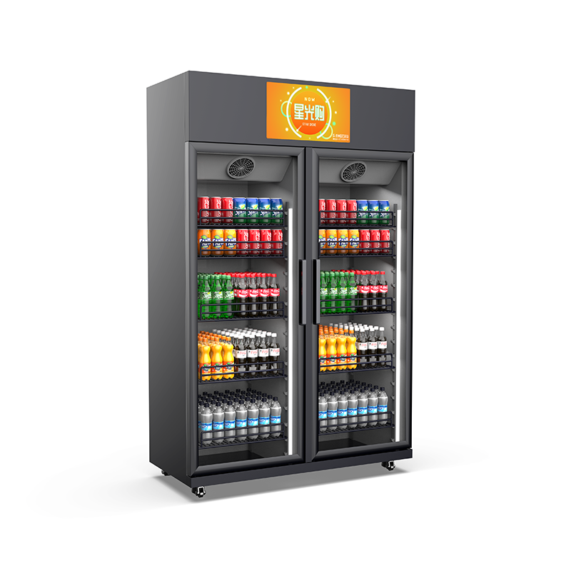 24 Hours Self-Service Cashless Smart Fridge Vending Machine Combo Fruit & Drink Double Cabinet AI Vending Machine with 4 Cameras