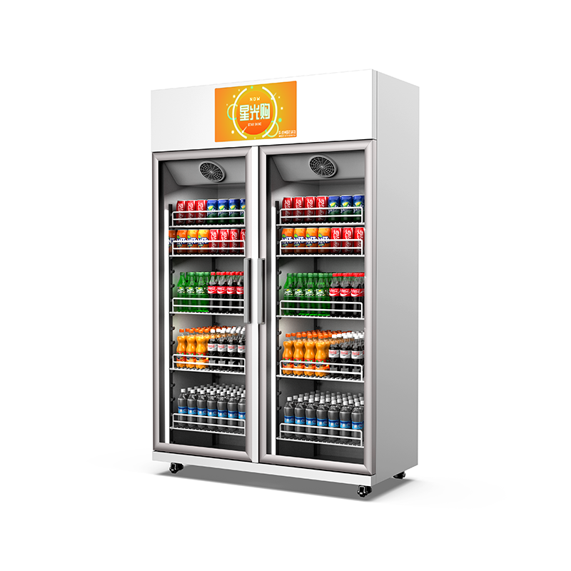 24 Hours Self-Service Cashless Smart Fridge Vending Machine Combo Fruit & Drink Double Cabinet AI Vending Machine with 4 Cameras