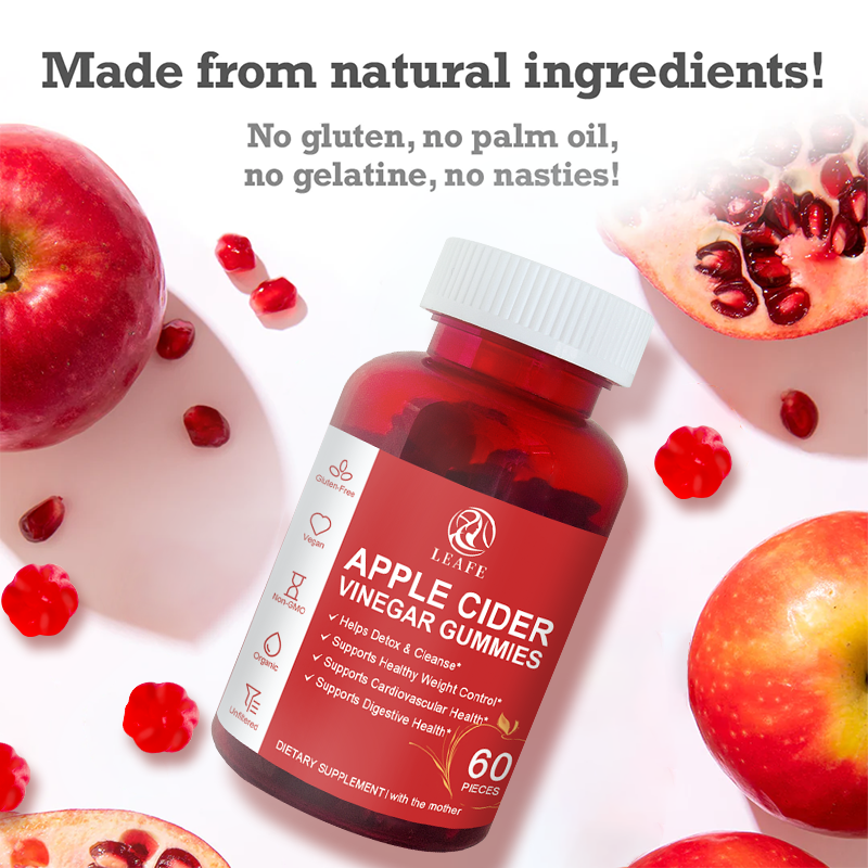Hot Selling ACV Gummy Candy Detox & Cleanse Healthcare Supplement Slimming Apple Cider Vinegar Gummies With Mother Organic