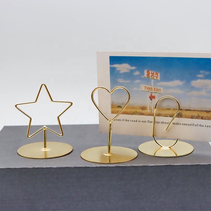 Original New Designs Star Moon Shaped Mini Place Card Holders Stainless Steel Gold Mini Table Number Holders