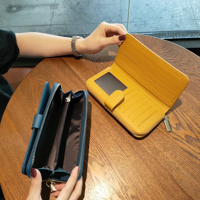 Ladies Long Handbag Fashion New Simple Multi-function Two-fold First Layer Cowhide Wallet Ladies Hand Wallet
