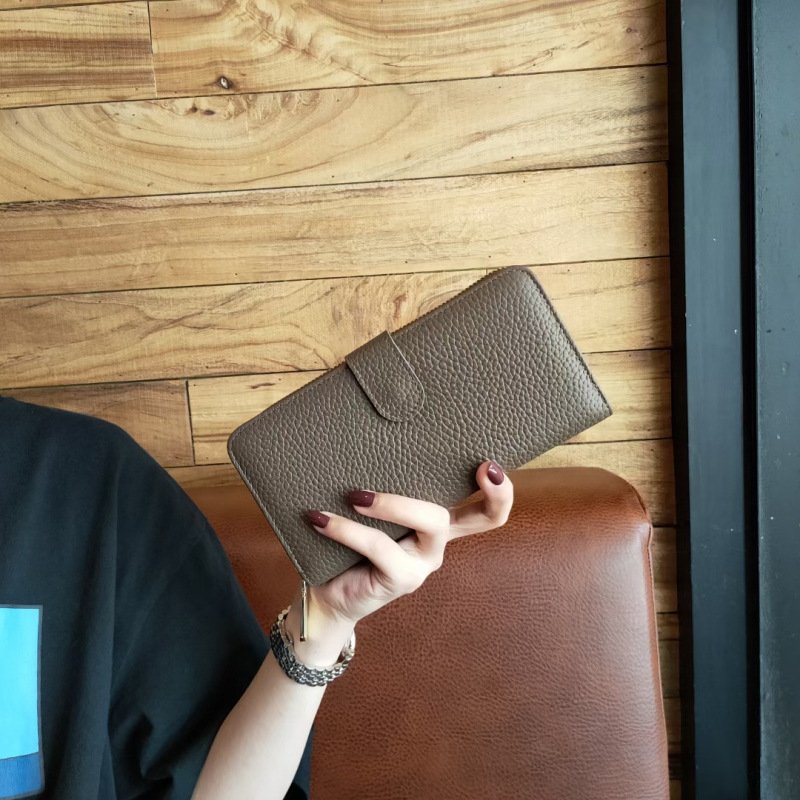 Ladies Long Handbag Fashion New Simple Multi-function Two-fold First Layer Cowhide Wallet Ladies Hand Wallet