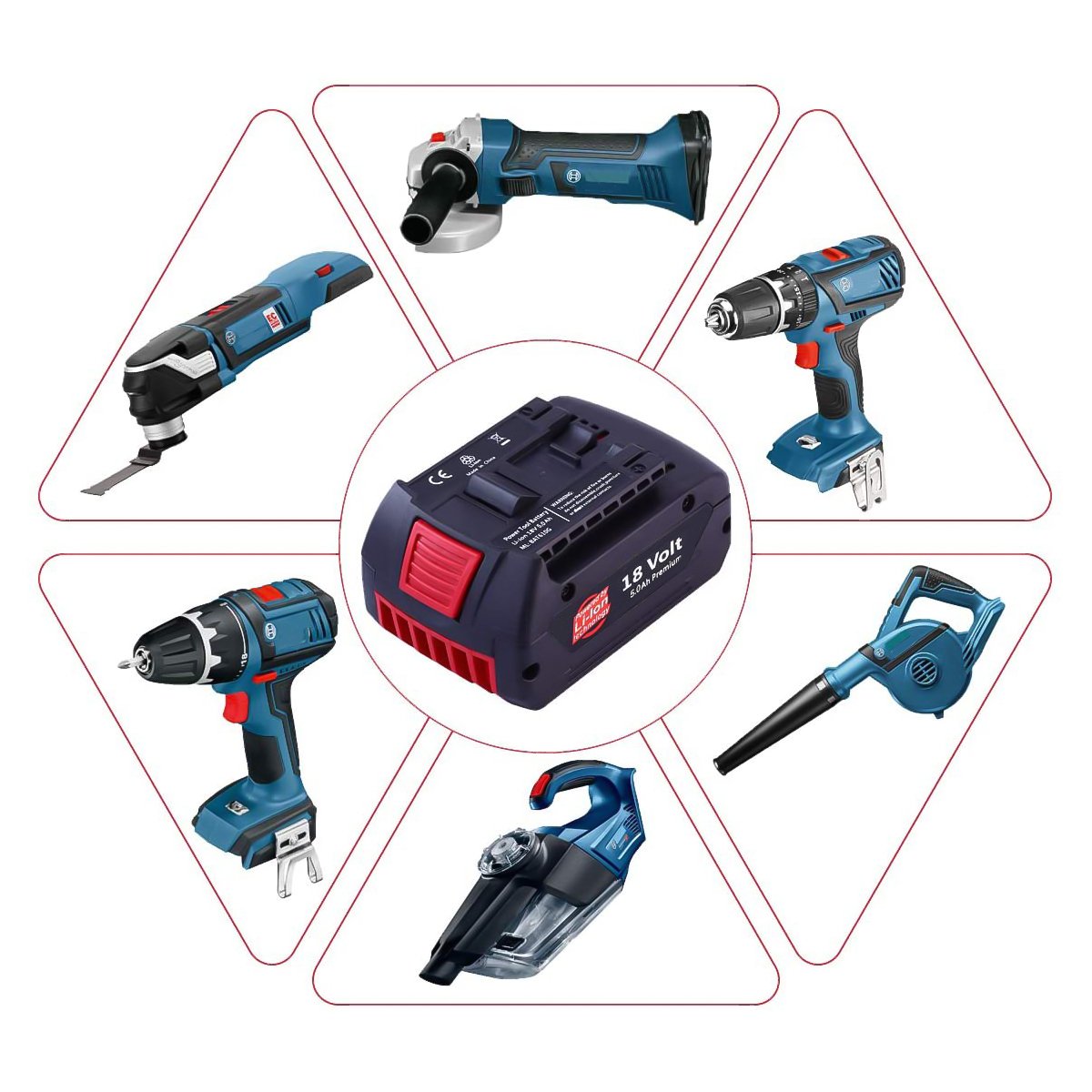 Professional RHY CE Li-ion Battery For Boschs 18V Battery 4 amp 5ah 6ah Akku Boschs Drill Batteries GBAs Combo Kit BAT610G