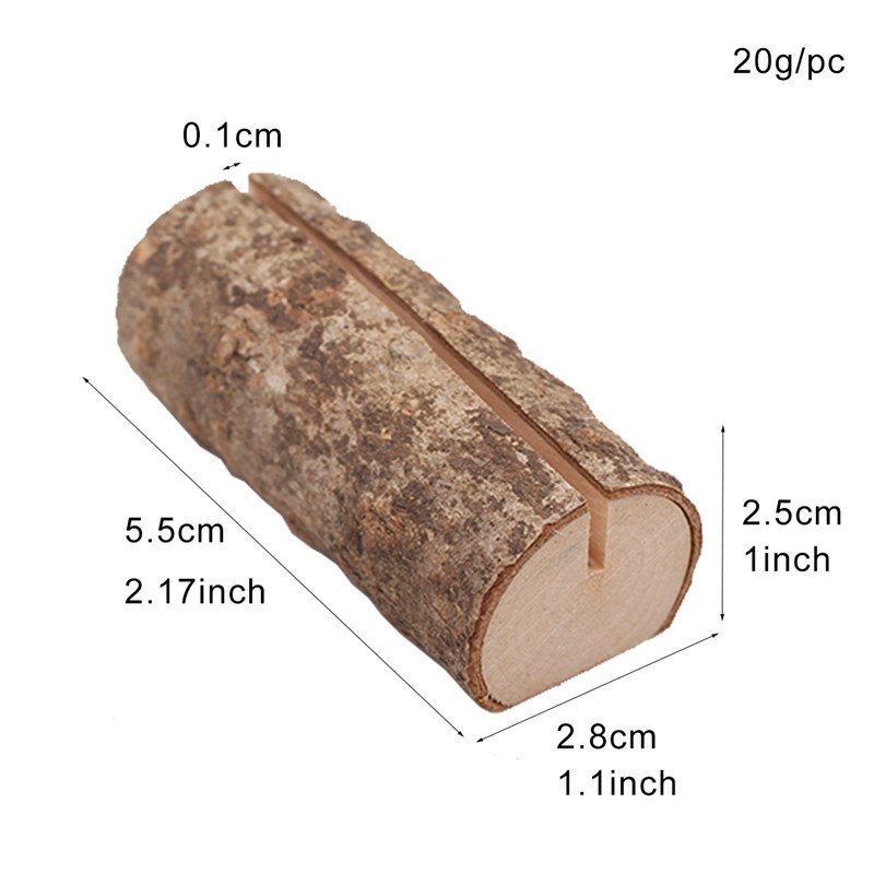 Unfinished Natural Wooden Tree Stump Photo Clip Wooden Place Card Holder Rustic Decoration For Wedding