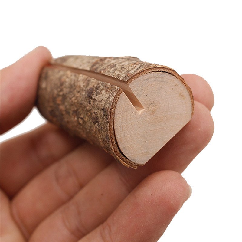 Unfinished Natural Wooden Tree Stump Photo Clip Wooden Place Card Holder Rustic Decoration For Wedding
