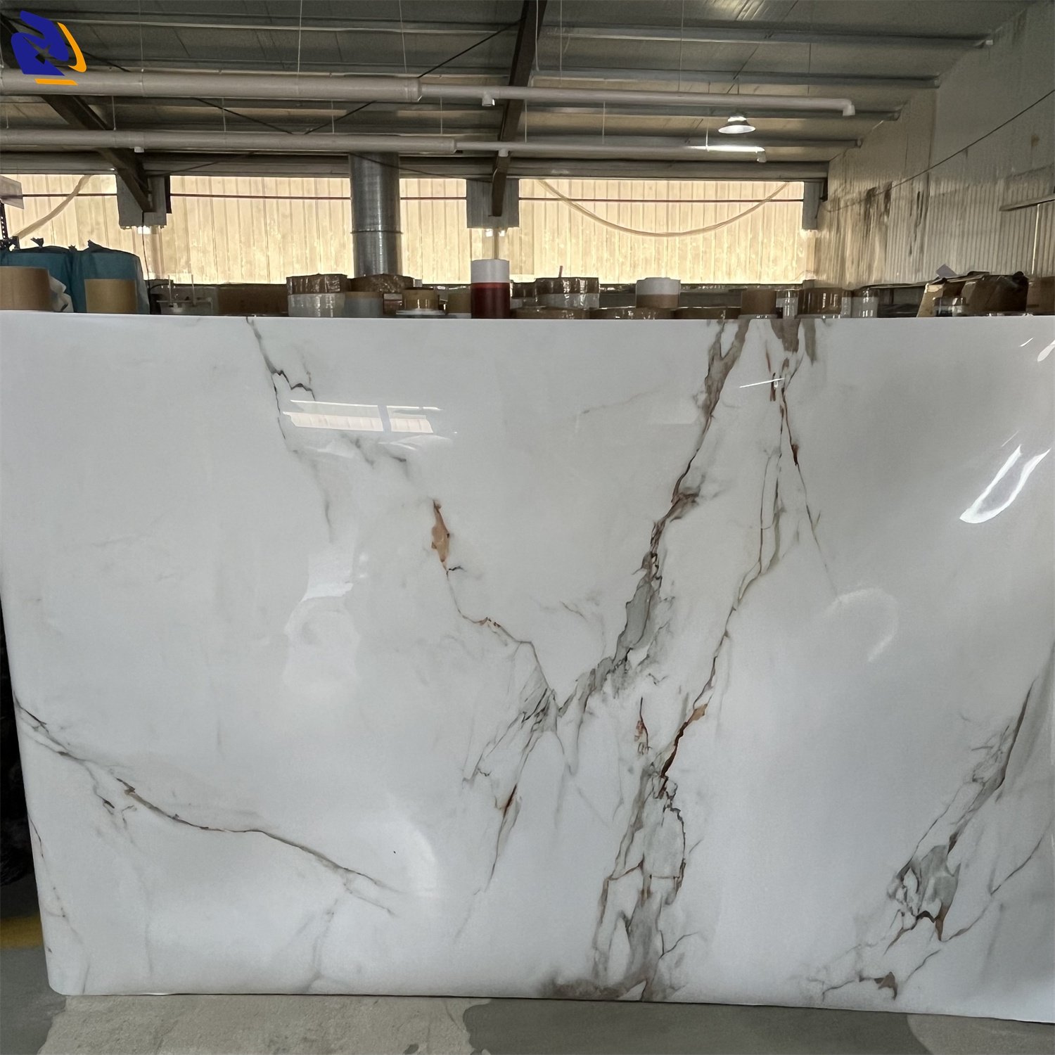 White Marble PVC Foil High Glossy PVC Marble Decorative Films Furniture Decoration Film For Interior Wall Panel Laminating