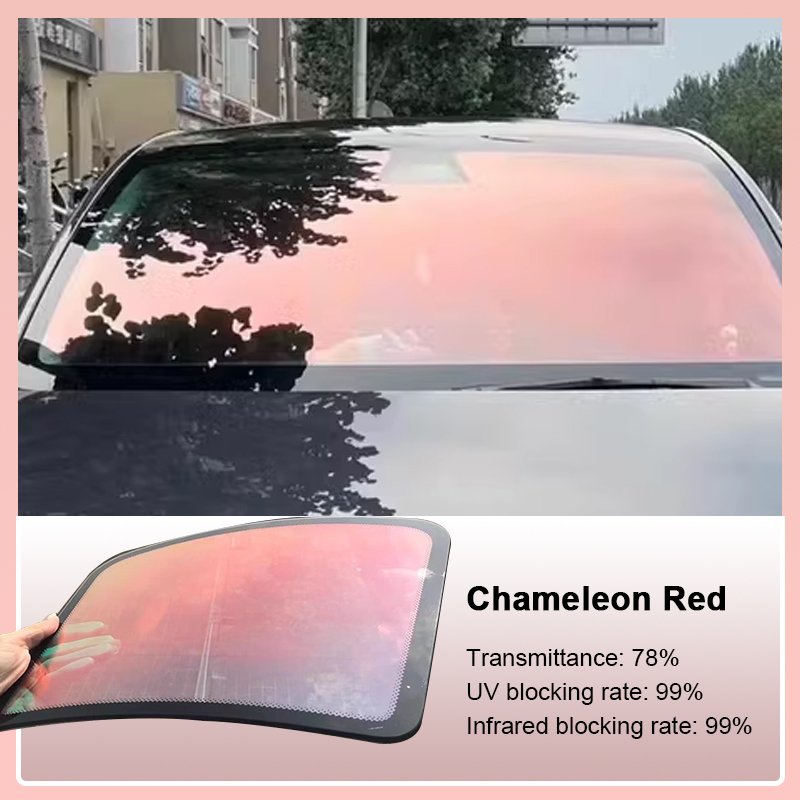 Solar protection UV car windshield solar window chameleon tint protection chameleon red window film