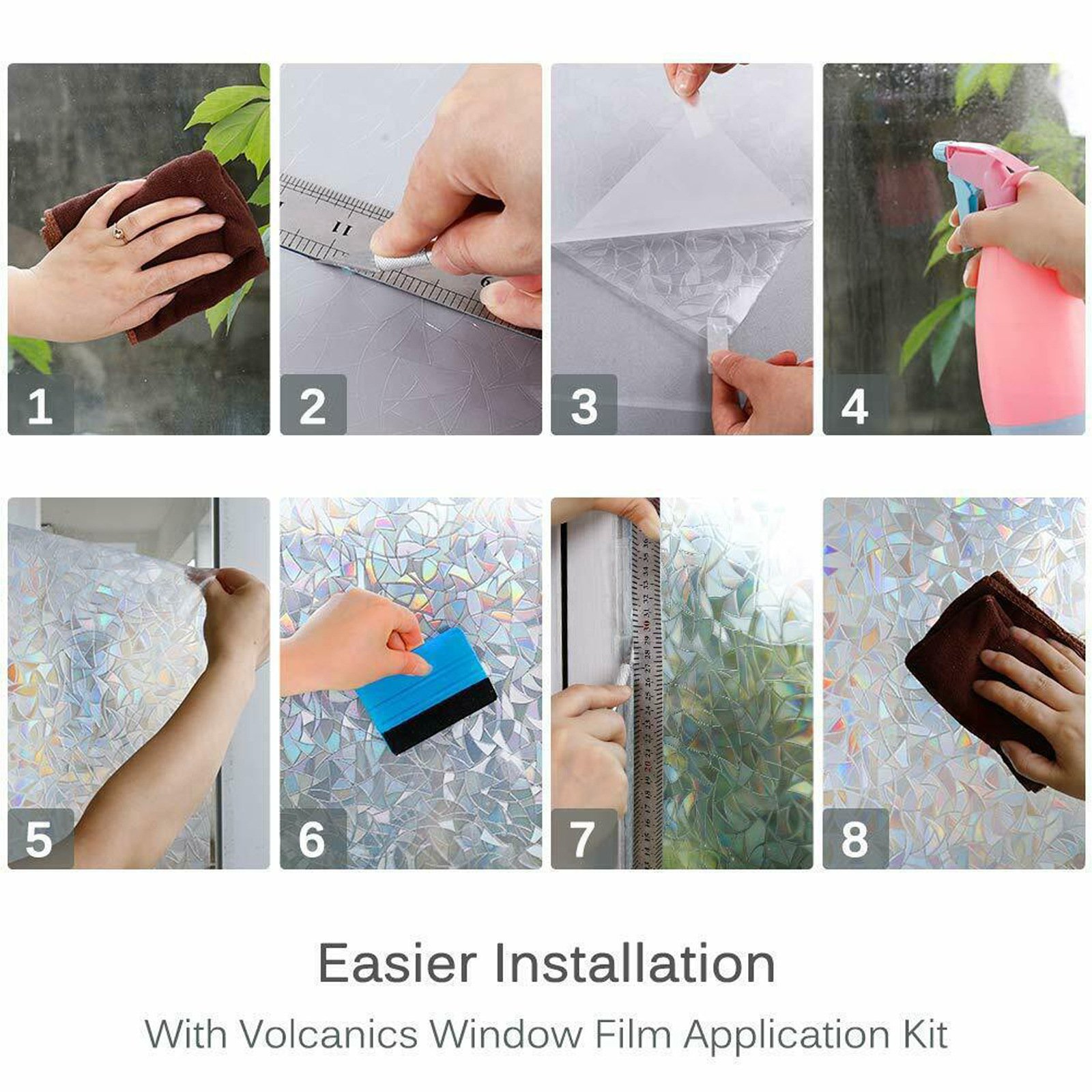 Irini Waterproof Static Cling Decorative Glass Film for Easy DIY Window Installation UV Protection for Home and Office Use