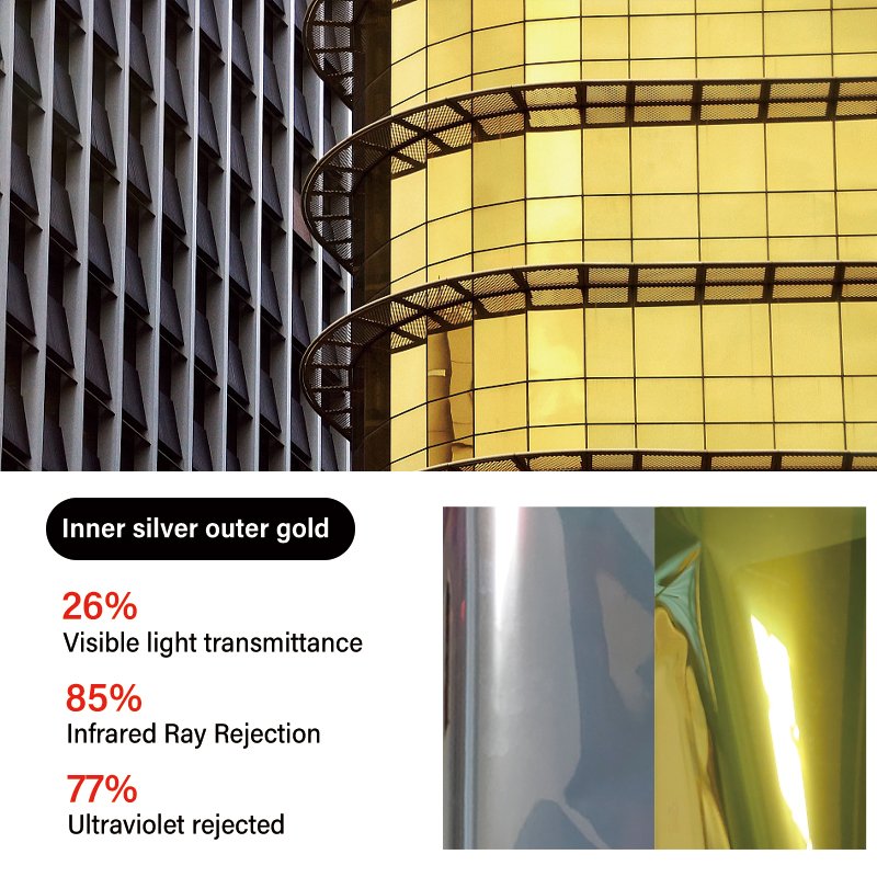 Heat Insulation High IR Rejection One Way Vision Building Glass Window Film For Home Use