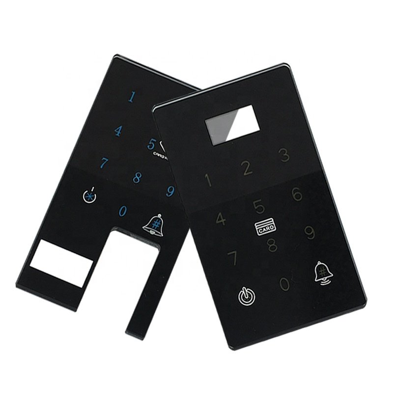 Silk screen toughened glass smart door lock glass Smart glass panel semi-transparent black lens