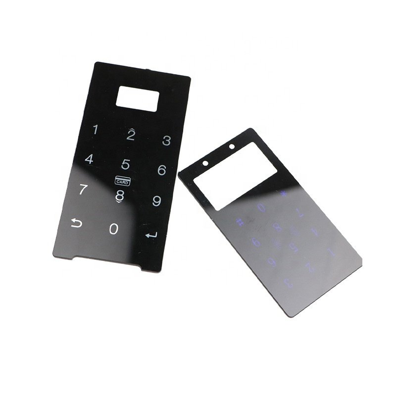 Silk screen toughened glass smart door lock glass Smart glass panel semi-transparent black lens