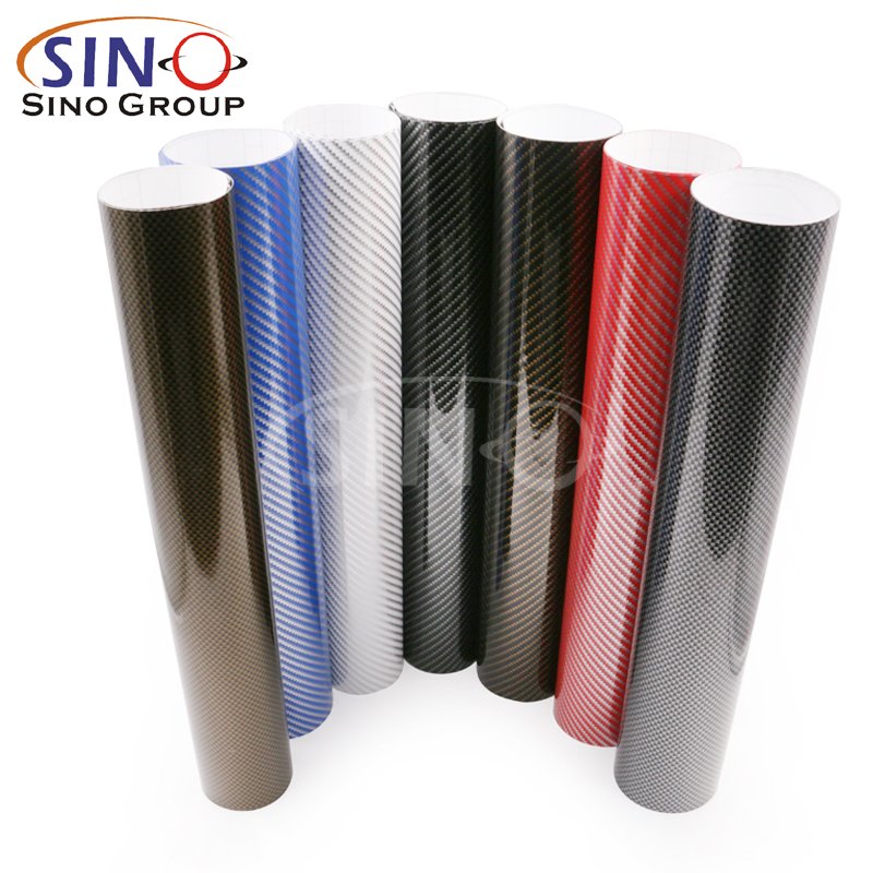 2D Carbon Fiber Gold Black Vinyl Stretchable Stickers Roll Car Body Decoration Film Furniture Wrapping For Cars