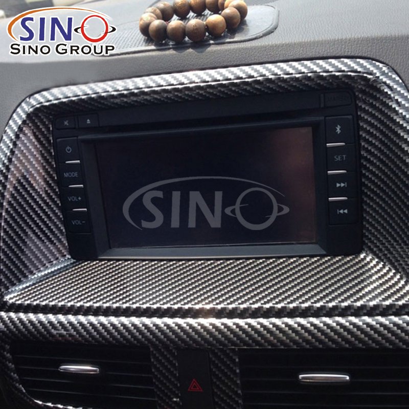 2D Carbon Fiber Gold Black Vinyl Stretchable Stickers Roll Car Body Decoration Film Furniture Wrapping For Cars