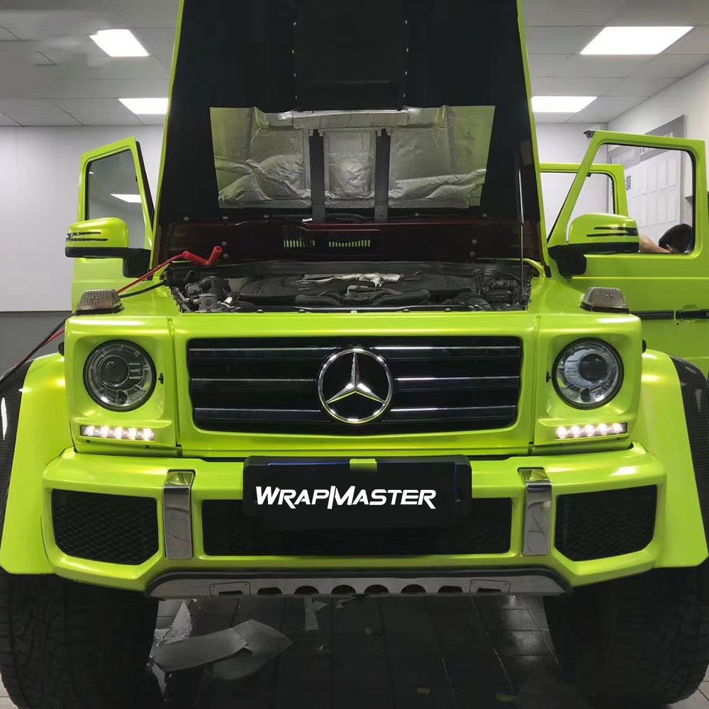 WRAPMASTER 1.52x18M Vehicle Wrap Colors Coral Gold Fluorescence Green Vinyl Stickers for Cars
