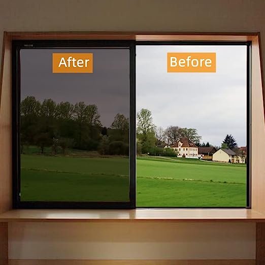 Titanium Black Silver Film One-way Privacy Mirror Glass Tint Heat Control Sun UV Blocking Solar Window Building Decorative Film