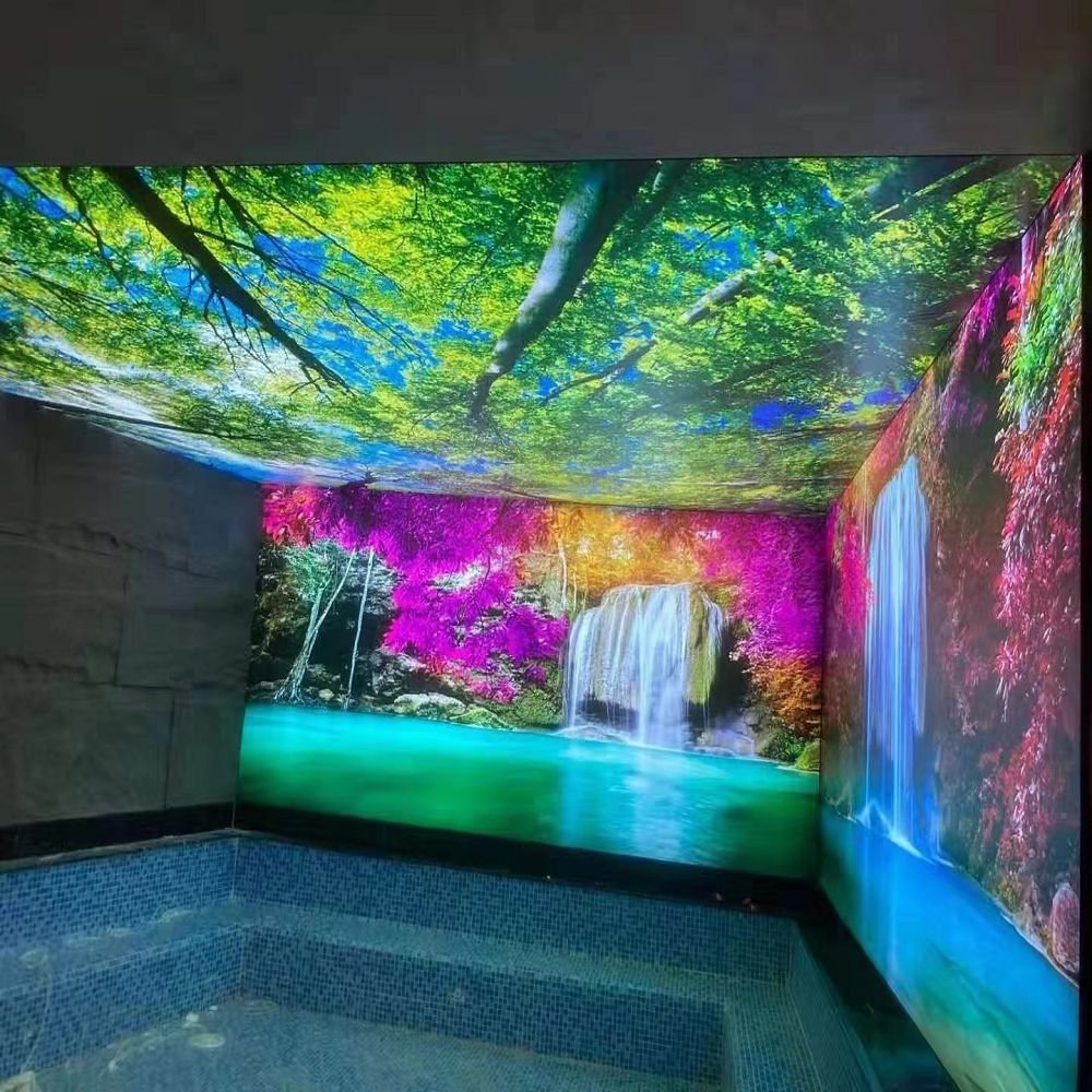 Hot sell India Decorative film tiles morden style PVC stretch ceiling film 3D digital UV printed false ceiling fabric desgin