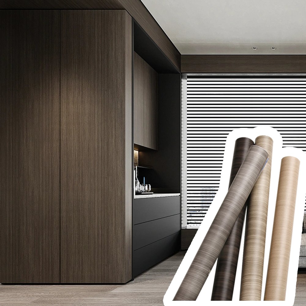 Self adhesive wallpaper WPC wall panel plywood MDF protector PET PETG decorative furniture films for home office decoration
