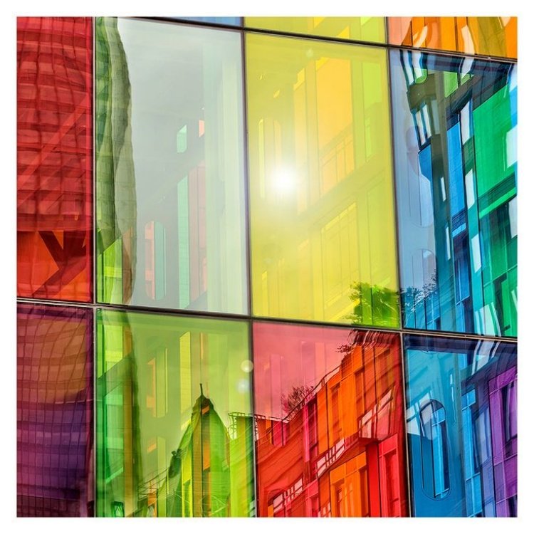 Sunphtec Professional Color Window Glass Gradient Transparent Decorative Film for Buildings Office Glass