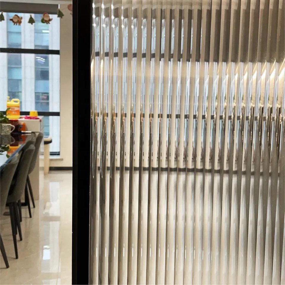 Fashion 3D Decorative Fluted Glass Film Self Adhesive Vinyl Film Reeded For Glass Door and Window