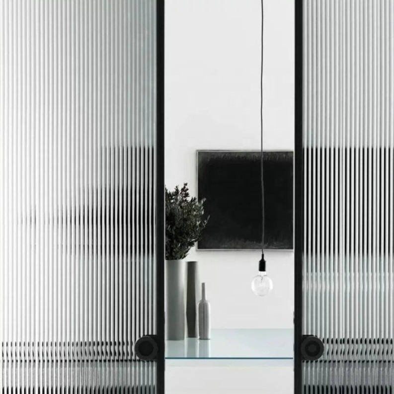 Fashion 3D Decorative Fluted Glass Film Self Adhesive Vinyl Film Reeded For Glass Door and Window