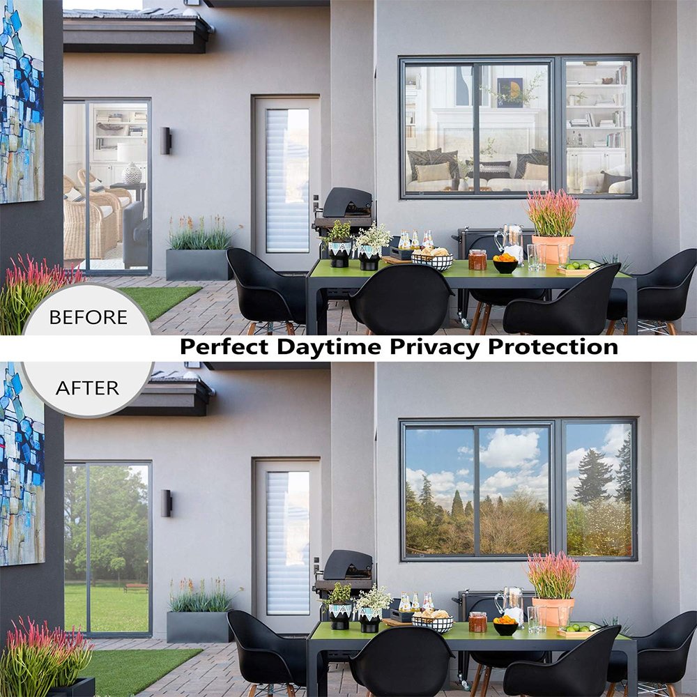 Silver One Way Privacy Protection Mirror Film Decorative Glass Film House Building Solar Window Tinting