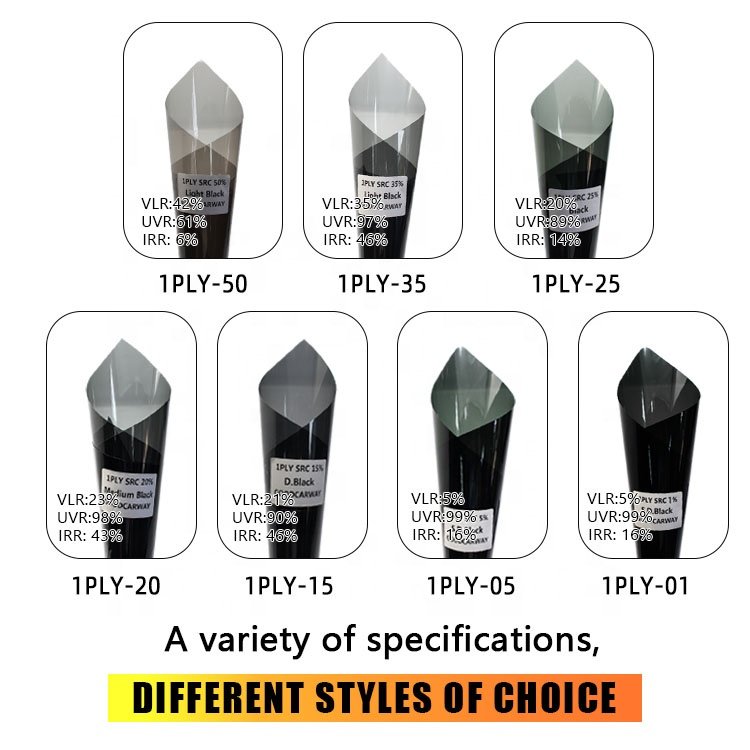 1ply Good price ultra black Window Tint Car Window Protection Tint Film UV Block Solar Window Film 1%~70%VLT Car Decor Film