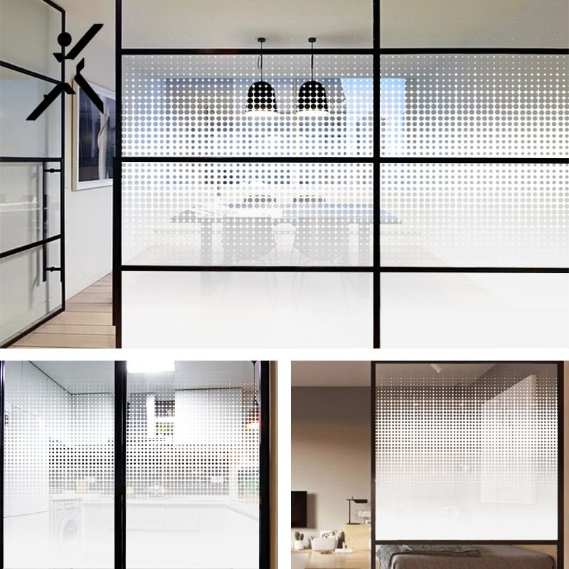 PET privacy Unidirectional Protect safety White unidirectional dot gradient decorative stained glass window film for building