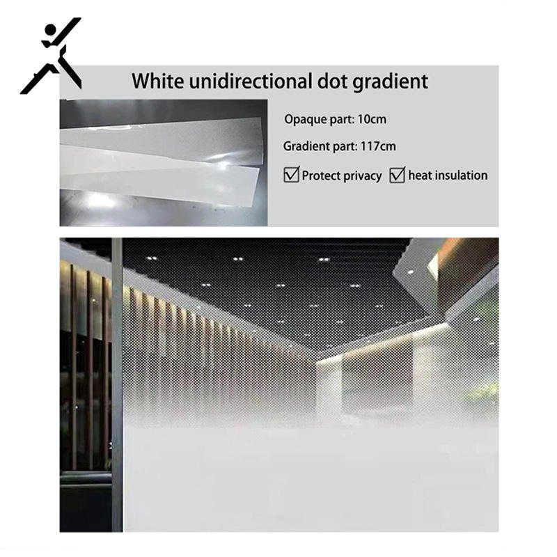 PET privacy Unidirectional Protect safety White unidirectional dot gradient decorative stained glass window film for building