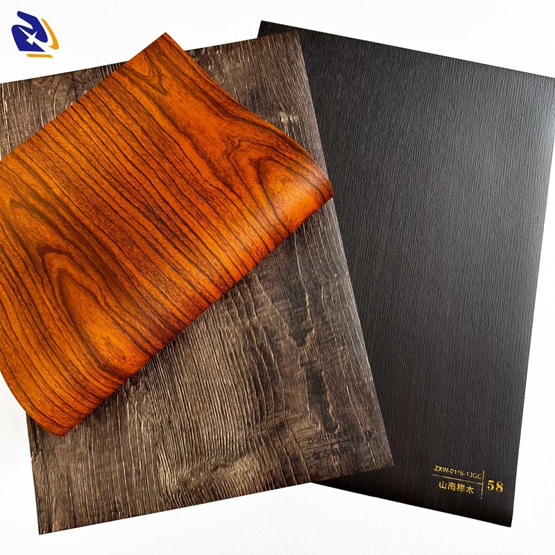 2025 Cherry Wooden Texture PVC Decorative Films 3D Embossed Effect Not Self-Adhesive Wood PVC Lamination Film For Charcoal Board