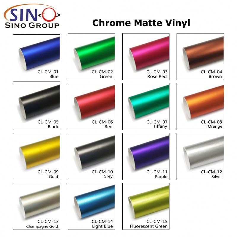 Removable Colored Matte Chrome Dry Application Car Body Wraps film Vinyl Stickers decorative films
