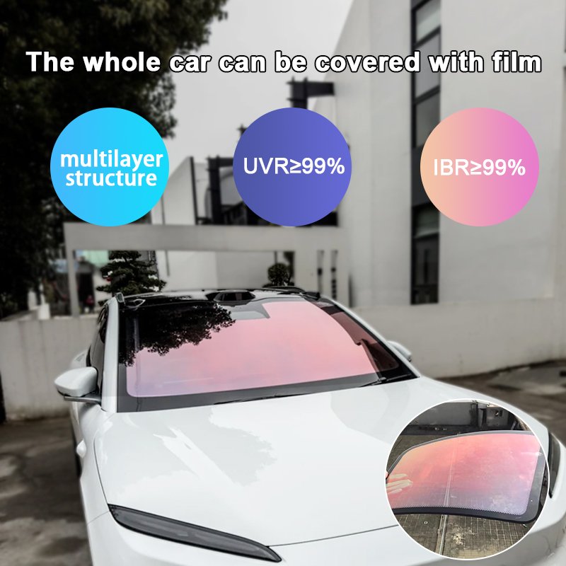 Chameleon green film protects car front windshield anti-ultraviolet sunscreen glass sticker solar protection film