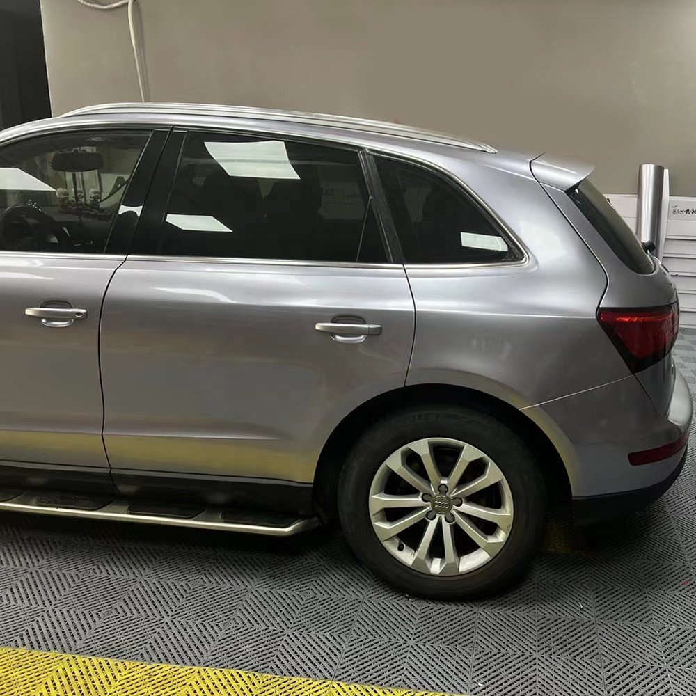WRAPMASTER 1.52*17m Titanium Iron Grey Super Gloss Metallic Car Wrap Vinyl Vehicle Body PVC Sticker